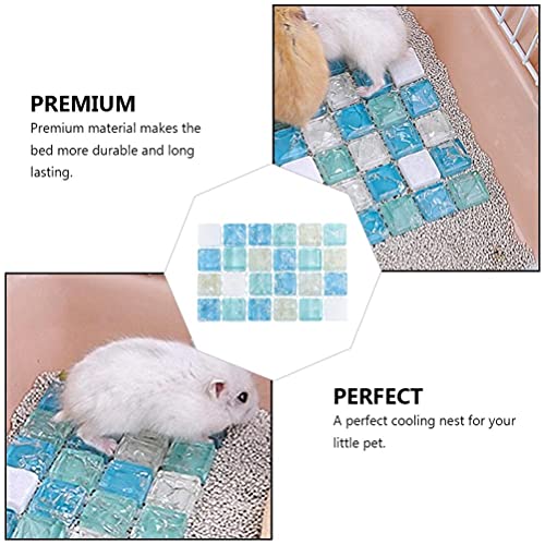 Balacoo 2Pcs Hamster Hamster Cama de Gelo Pequeno Pet Verão Fresco Almofada Esteira De Resfriamento