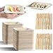 Hpmjz 300Pcs Disposable Square Bowls & Forks Set 4.5 × 4.5 Inch 100Pcs Bamboo Disposable Plates & 200pcs Forks Square Wood Plates for Birthday Party Wedding Events Appetizer Dessert Catering Home Use 8