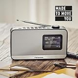Panasonic RF-D15EG-K Portable DAB+/FM Digital Radio with Bluetooth, 2.4" TFT LCD Display, 1W 5CM Speaker, 4 Preset Buttons, Battery and AC Mains Powered, Sleep, Alarm, Clock Functions, Black. - 2