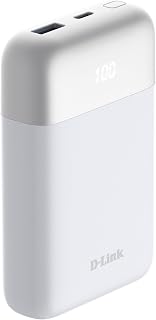 D-Link Power Bank, 10000mAh Compact 1x USB-C 1x USB-A Portable Charger—PD QC Fast Charging 2-Output Battery Pack—Travel Charger for Laptop, MacBook, iPad, iPhone, Samsung, and More—DPP-101