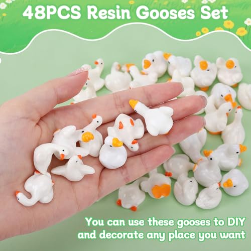 GGSTDDUP 48Pcs Mini Resin Gooses Figurines 12 Styles Small Resin Geese by GGSTDDUP - Used condition - Image 3