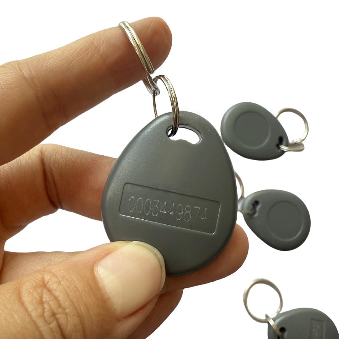JYJ 125kHz EM4100 Key fob,RFID id Intelligent Security Access Key Chain Grey (10)