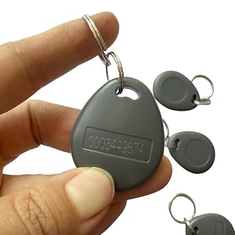 JYJ 125kHz EM4100 Key fob,RFID id Intelligent Security Access Key Chain Grey (10)