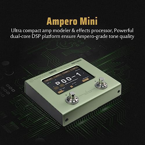 Image of Hotone Ampero Mini MP-50 MT Guitar Bass Amp Modeling IR Cabinets Simulation Multi Language Multi-Effects with Expression Pedal Stereo OTG USB Audio Interface (MUSTARD)
