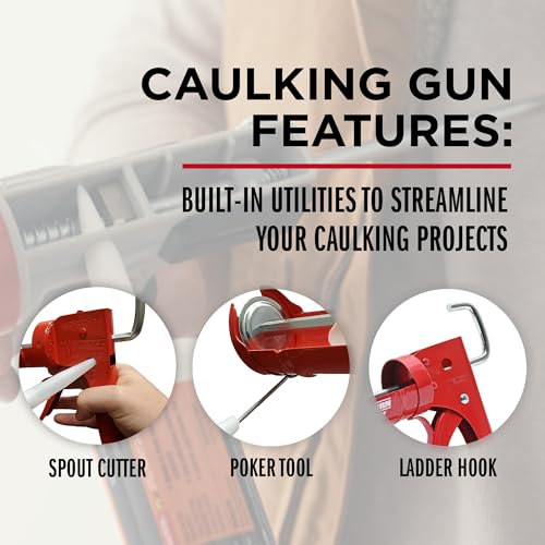 image for Newborn 189D Drip-Free Super Ratchet Rod Cradle Caulking Gun, 1/10 Gal