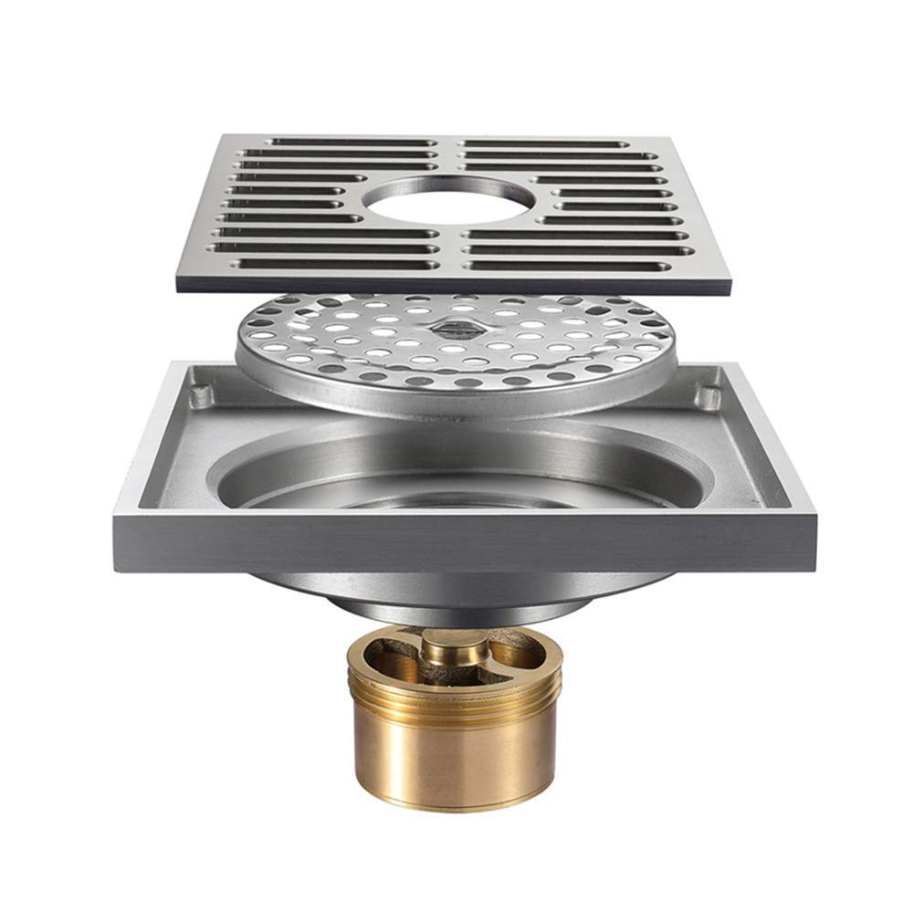 Drain de sol carré de 4 pouces pour douche italienne familiale