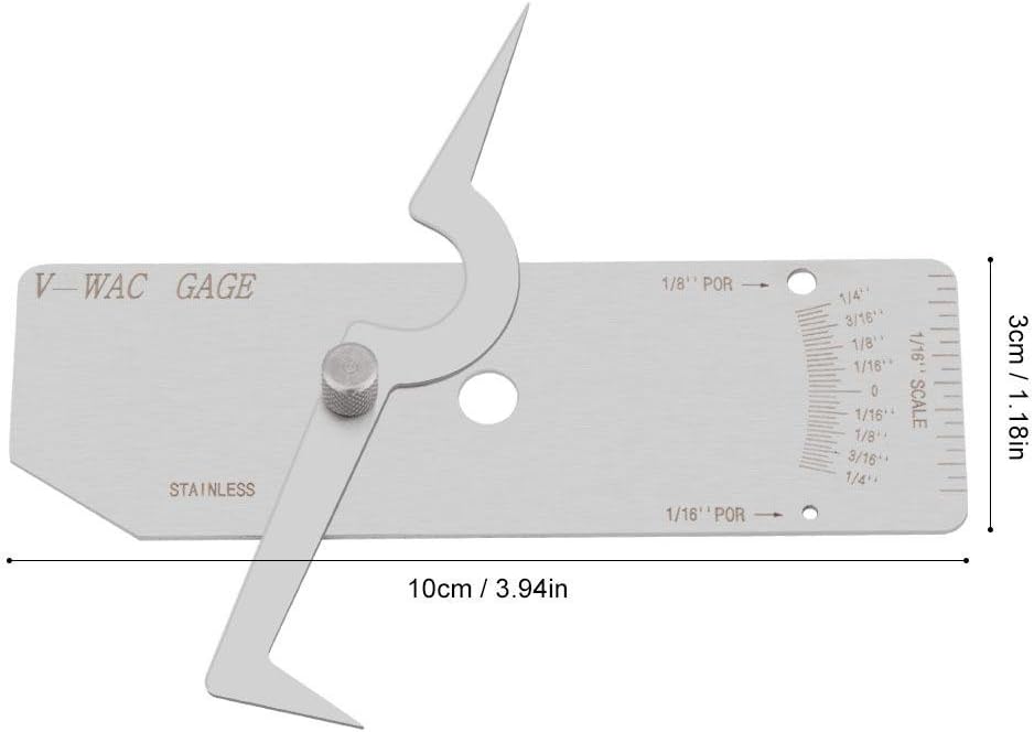 Precision Stainless Steel V-WAC Type Undercut Single Fillet Weld Depth Welding Measure Inspection Tools (Inch)