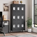 GAOMON 9 Doors Employee Lockers for Office, Metal Sorage Locker Combination, Lockable Employees Metal Locker with Door, Industrial Storage Lockers for Home, School, Gym (9 Doors)