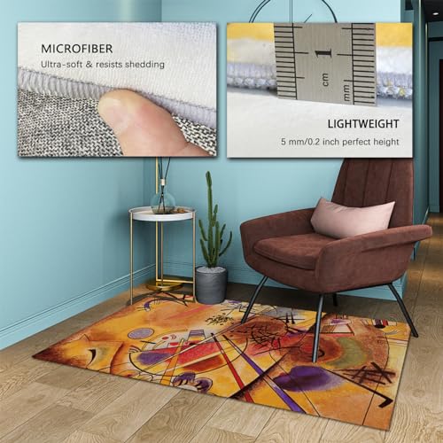 Tapis abstraction moderne Kandinsky géométrique et lavable 150x240cm