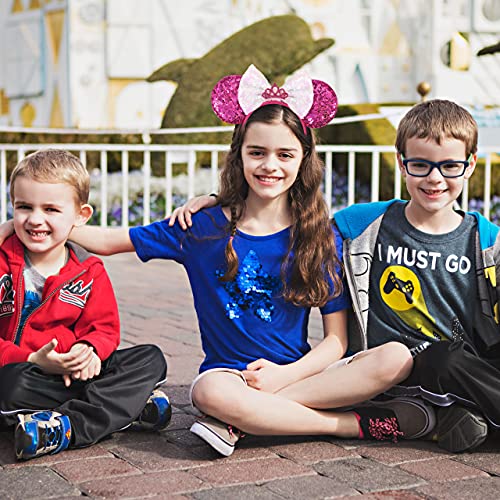 Image of FANYITY Mouse Ears, Sequin Mouse Ears Headband for Girls Women Halloween Birthday Party (BD)