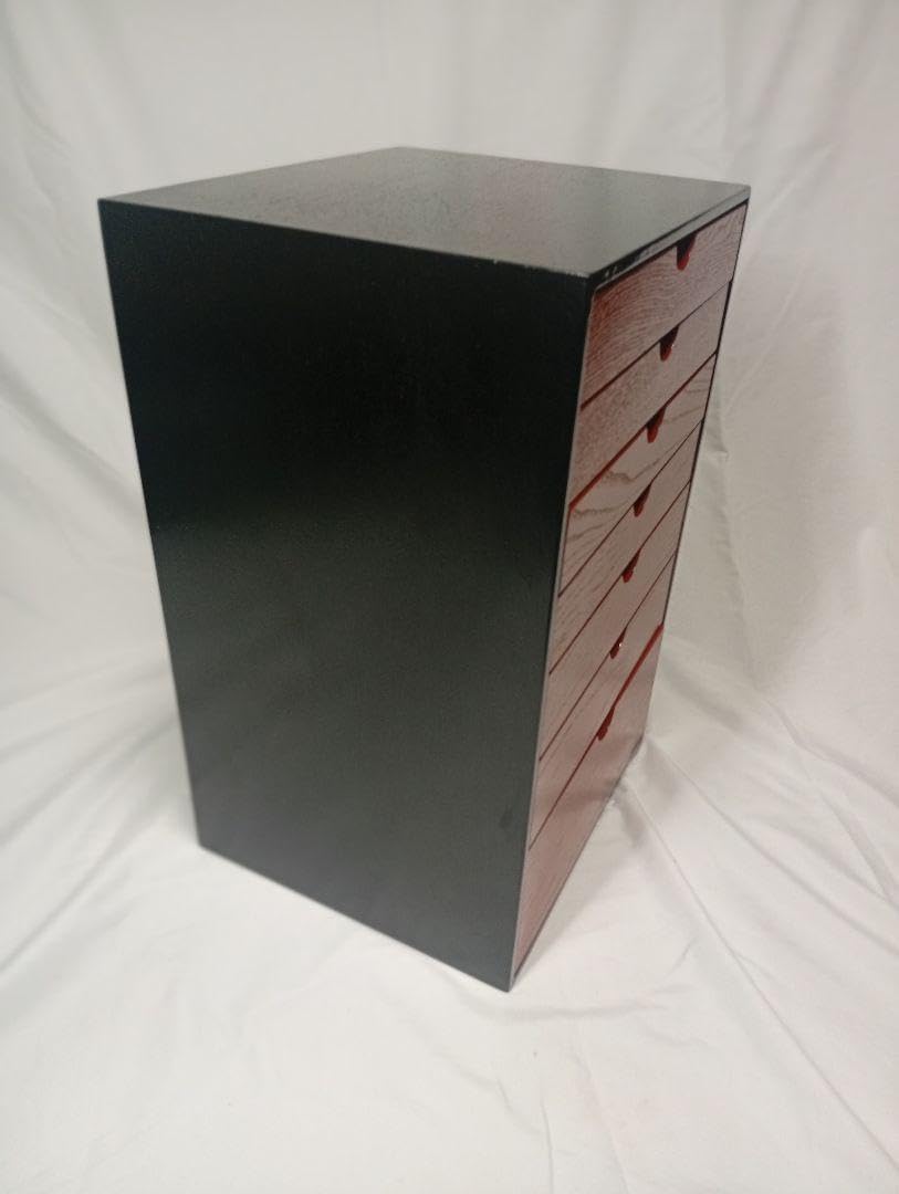 アンティーク調和風木製箪笥 引き出し3つ ダークブラウン アンティーク