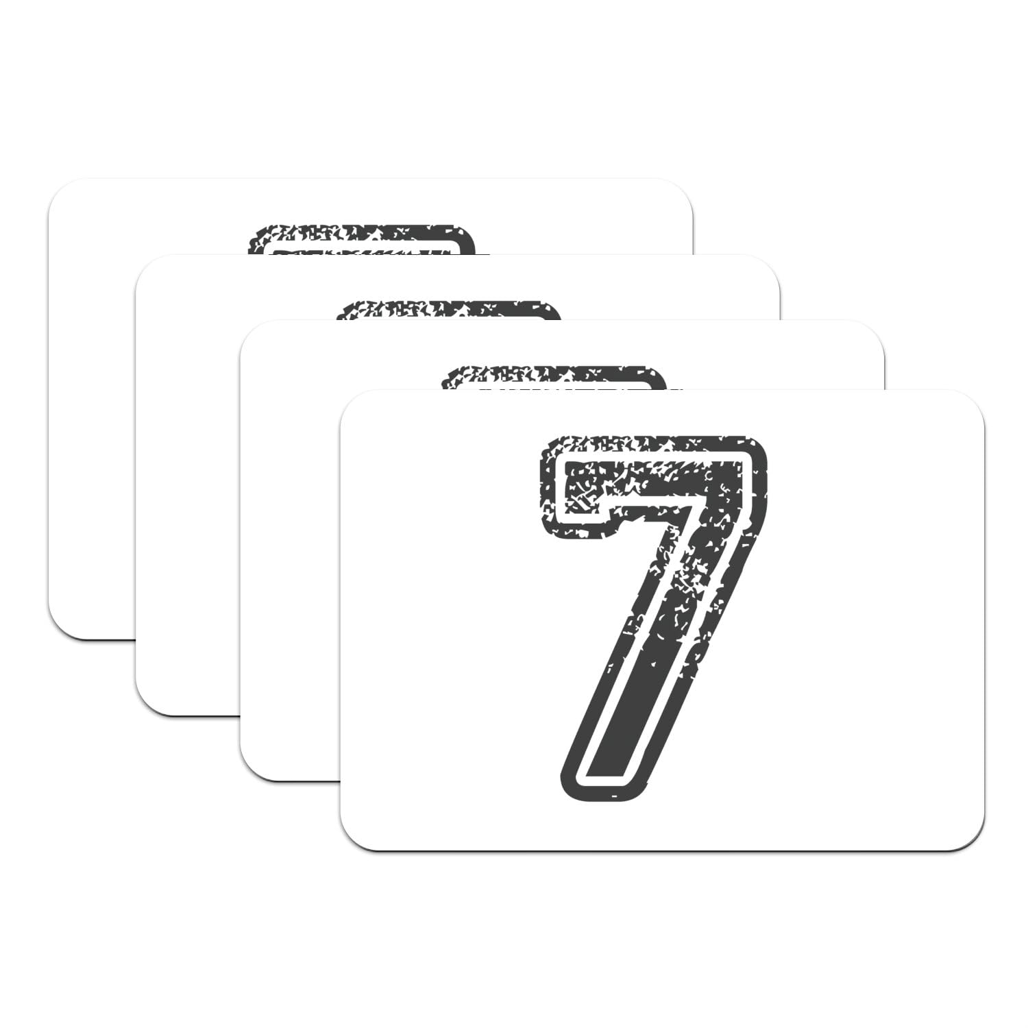 Sets de table maillot numéro 7 noir grand format en caoutchouc, le cadeau idéal pour fan de foot