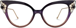Zeelool Trendy Cat Eye Glasses Frame for Women with Non-prescription Clear Lens Mwaka ZWX022398