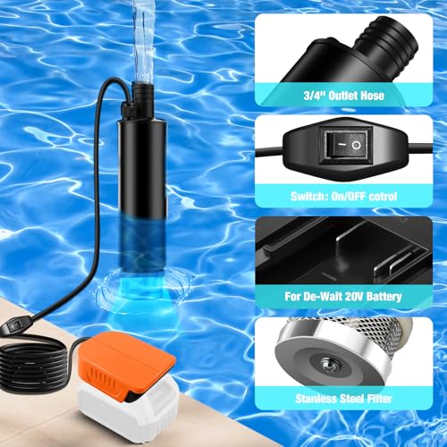 Pompe de transfert d'eau portable 100W vide cave et flaque pour bateau et diesel
