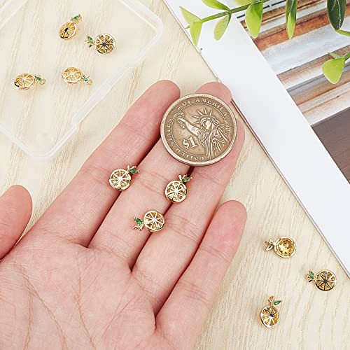 Beebeecraft 10Pcs/Box Lemon Charms 18K Gold Plated Brass Yellow Fruit Charms Jewelry Making Findings for DIY Summer Bracelet Necklace Earring Making (11.5×7.5×4.5mm) - Image 3