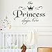 Arelead Adesivi da Parete Frasi in Inglese Princess per Ragazza Bambina Camera da Letto Wall Stickers Soggiorno Moderno Removibili Staccabile Auto-Adesivo DIY Adesivi Murali Decorazione Murale