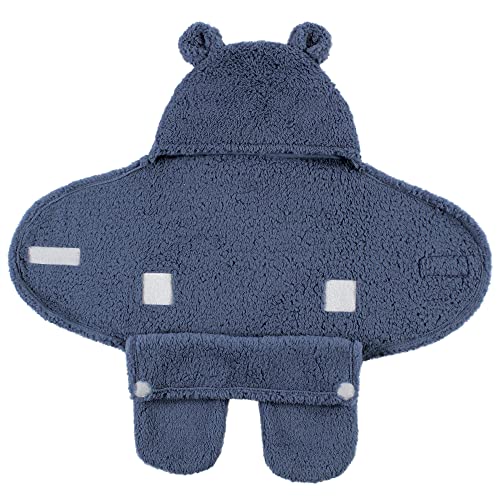 Image of Hudson Baby Unisex Baby Animal Sherpa Baby Outdoor Stroller Sack Wrap, Coronet Blue, One Size
