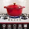 Mueller 6qt Enameled Cast Iron Dutch Oven, Heavy-Duty Casserole and Braiser Pan with Lid and Knob, Oven-Safe up to 500° F & Across All Cooktops, Red #5