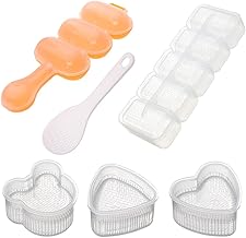 6 Pieces Sushi Mold Kit, Maehsab 4 Pcs Sushi Maker Set + 1 Pcs Rice Ball Shake Mold + 1 Rice Padder for DIY Sushi Making Tools, Lovely Shaped Sushi Mold Accessories for Kids Bento Box Lunch