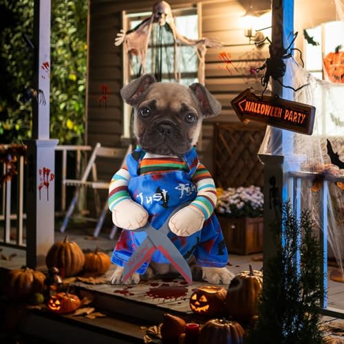 Lustiges Hundekleidung, Halloween Kostüm für Haustiere, Haustiere Hund Jumpsuit, Lustiges Haustier Outfit Kleidung für Hund Katze, Haustier Cosplay Party Anzug (L)