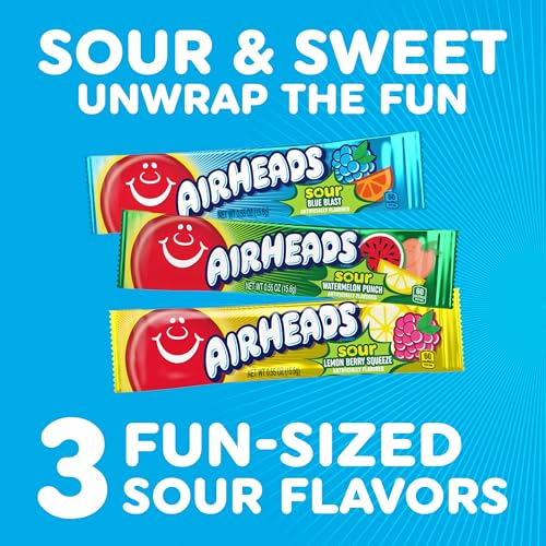 Airheads Sour Full-Size Candy Bars, Taffy Variety Pack, 60 Count Box - image 3