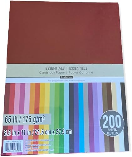 Miniatura 3 de Recollections Papel de cartulina 20 colores esenciales 200 hojas de 8-12 x 11 pulgadas