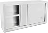 Beeketal 'BWS120' Gastro Kitchen Wall Cupboard Stainless Steel with Sliding Doors on Wheels Wall Cabinet with Fixed Shelf External Dimensions (L x W x H): Approx. 1200 x 400 x 645 mm