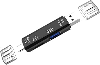 Kawn USB-C Type C/USB 3.1/Micro USB/OTG TF Card Reader for Phone MacBook Black Price In India