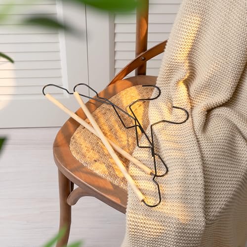 StorageWorks Wire Hangers with Wooden Bar, Heavy Duty Metal Hanger for Pants, Coats, Shirts, Jackets and Suits, 20 Pack by StorageWorks - Image 7