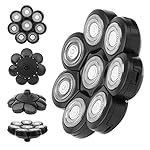 8 Heads Electric Shaver Replacement Blades,Washable Floating Electric Rotary Shaver Head for Men,Easy Install(Black)