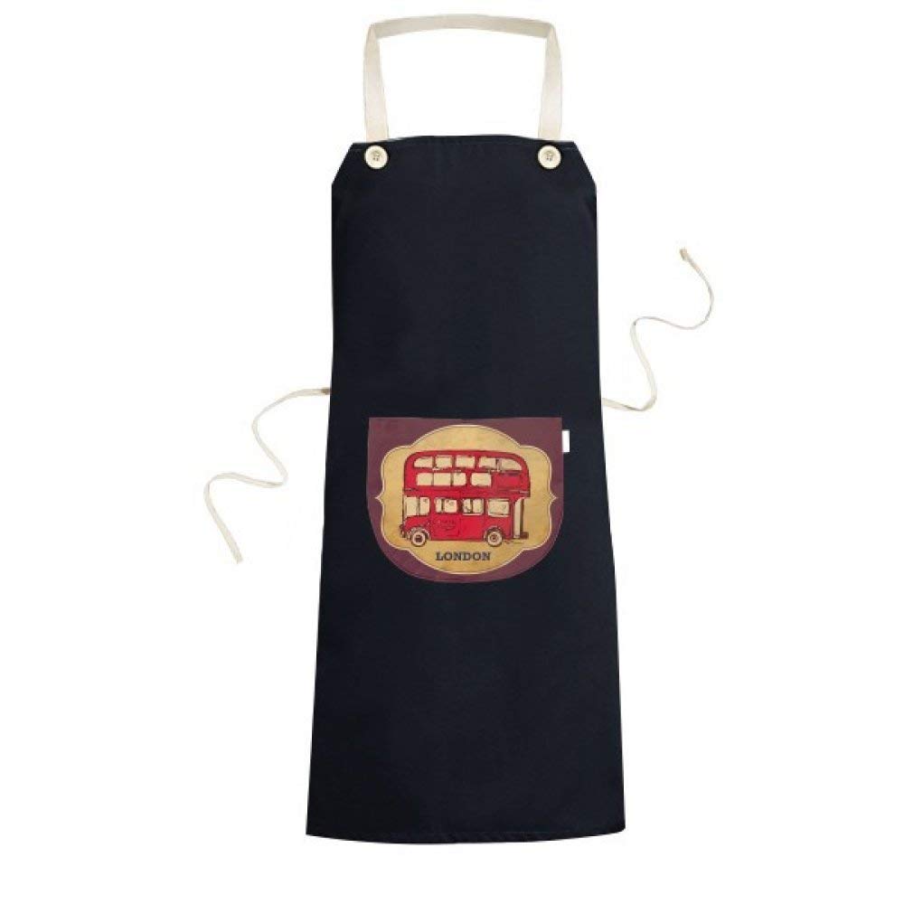 Tablier de poche réglable noir avec bavoir pour homme et femme style UK London