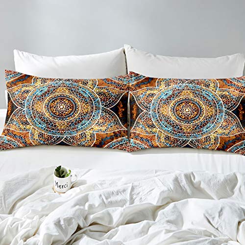 Homemissing Hippie Mandala Duvet Cover Boho Mandala Paisley Bedding Set Bohemian Exotic Floral Comforter Cover for Boys Girls Teens Flowers Bedding & Linen King - Image 3