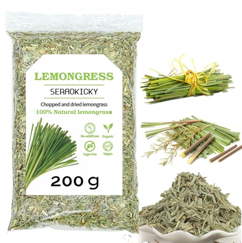 Lemon Grass - Hierba limón 200 g de hierba limón seca y cortada - Té de hierba lemon 100% natural y ecológico - Para manualidades,té, repostería,jabón,cocina y decoración Lemon Grass - Hierba limón 200 g de hierba limón seca y cortada - Té de hierba lemon 100% natural y ecológico - Para manualidades,té, repostería,jabón,cocina y decoración