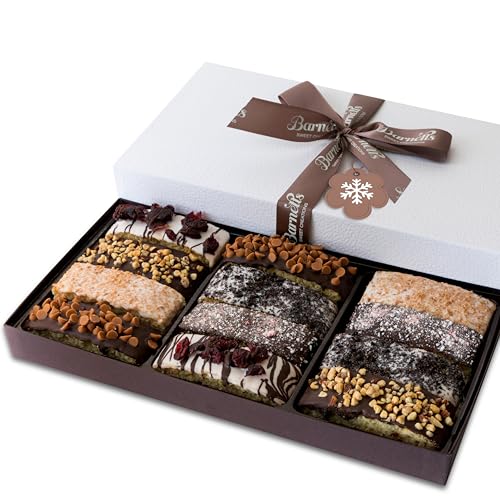 Barnetts Christmas Holiday Thanksgiving 12 Chocolate Biscotti Gift Box, Gourmet Cookie...