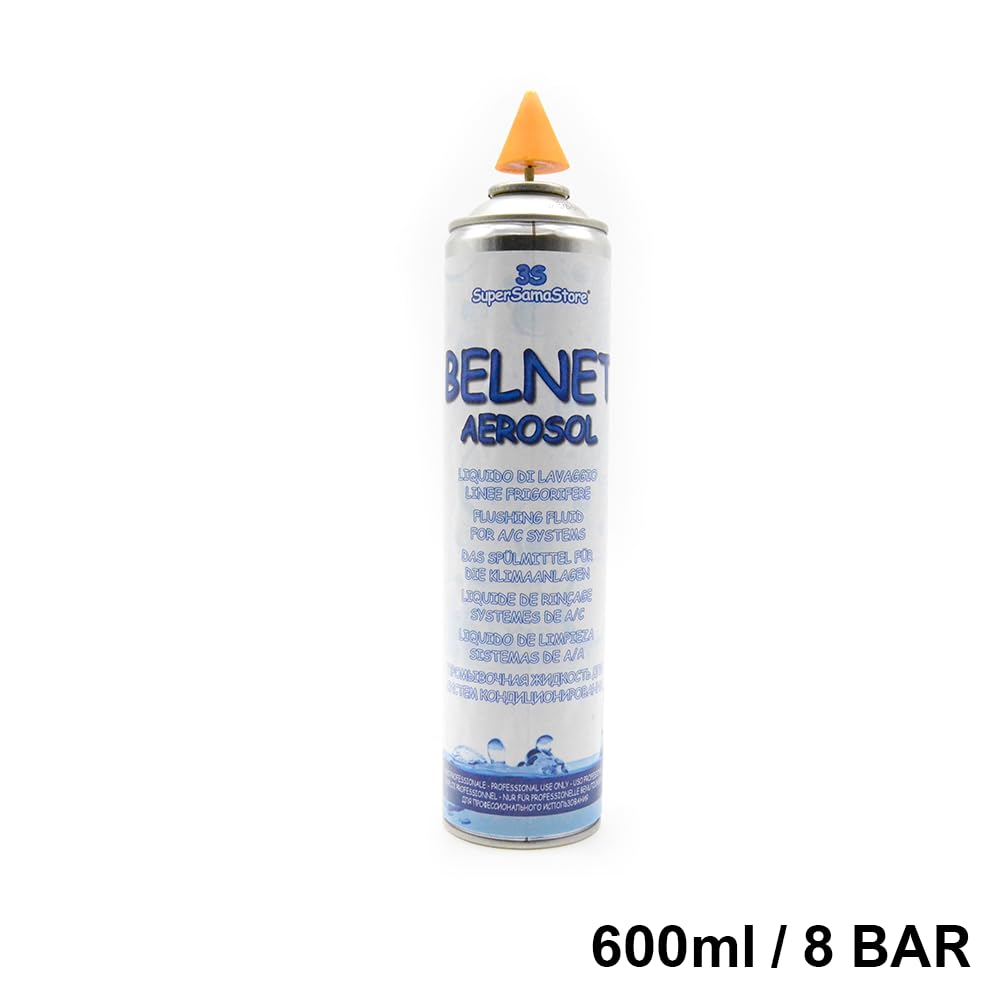 3S SuperSamaStore Liquido di Lavaggio Pressurizzato per Climatizzatori | Pulitore per Unità Split di Impianti di Condizionamento con Cono in Gomma, 600 ml