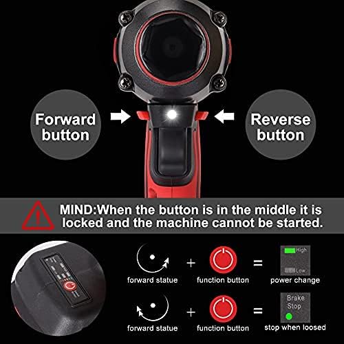 OUHOUG Cordless Impact Wrench, 1/2 Chuck Impact Driver/Drill/Screws with 3200RPM Variable Speed, Torque 300 ft-lbs,21V Lithium-Ion 4.0AH Battery Pack and Replacement battery