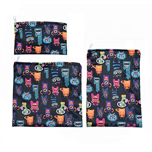 Cuffslee 3 bolsas reutilizables para bocadillos y sándwiches impermeables para la escuela, acampada, viajes