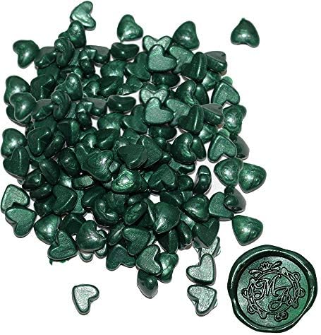 Emerald Green Wax Seal Beads - 175 Green Sealing Wax Beads Per Pack - Dark Green Sealing Wax Beads for Seals - 100% USA Ingredients (Green Wax Seal Beads)