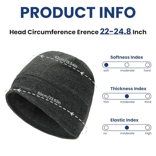 Image of WANDER Skull Cap Running Beanie Lightweight Thermal Helmet Liner for Men | Soft Fleece Lining Locks Warmth,Moisture & Sweat Wicking,4-Way Stretch Fits Snugly,Versatile For Skiing,Cycling,Sports