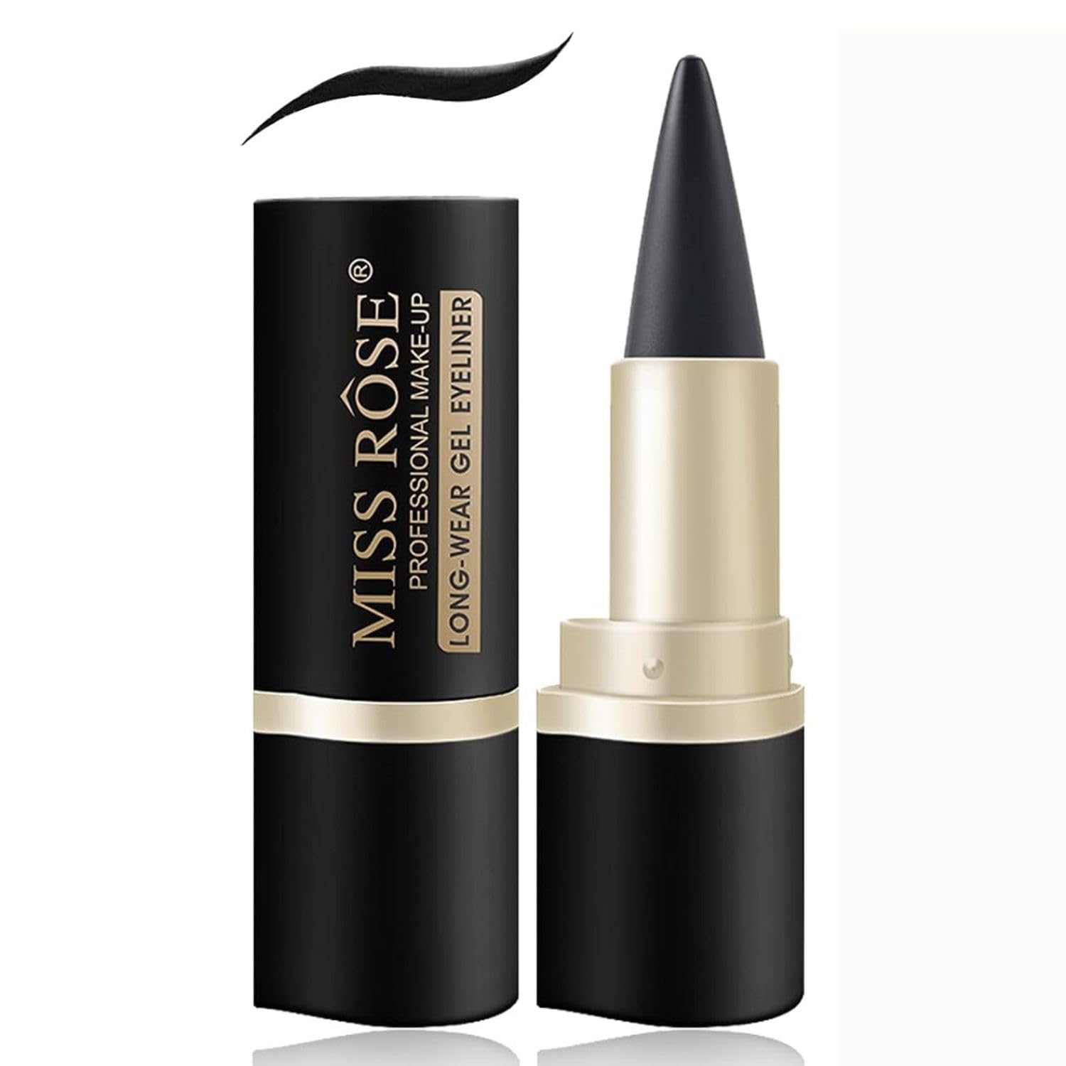 Black Gel Cream Eyeliner, Pencil Eyeliner & Kajal, Tool Smudge Proof and Waterproof Matte Quick Dry Black Eye-liner Pencil Tattoo Pen Stick Makeup for Women-image-5