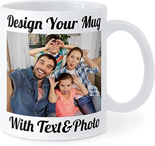 Custom Photo Mug w/ Any Photo & Text, Free Printing, 11 oz. Personalized Mugs, Valentines Day Gifts, Personalized Gifts for new year 2022 coffee mug