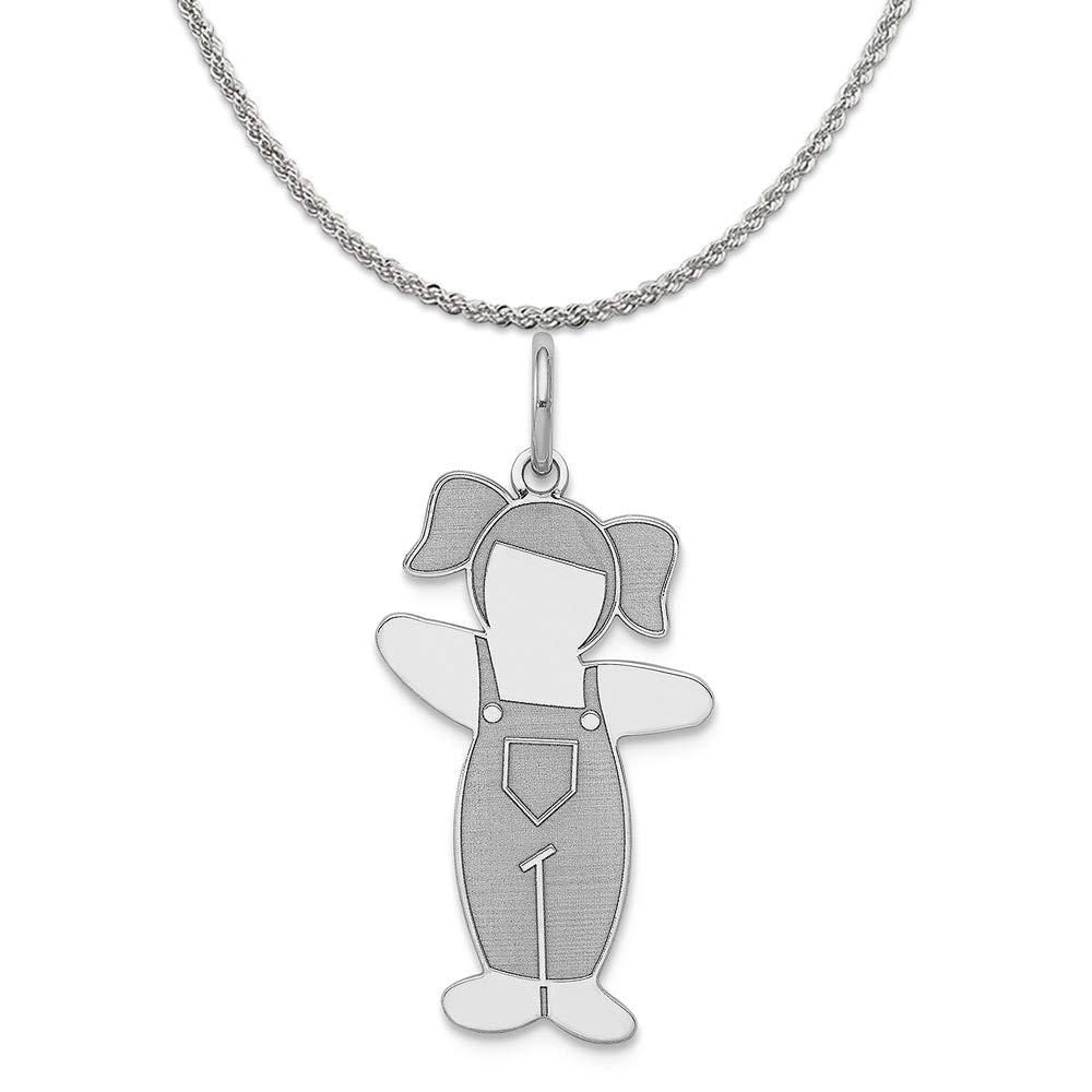 Mireval Sterling Silver Spunky Cuddle Charm on a Sterling Silver Box Chain Necklace, 18"