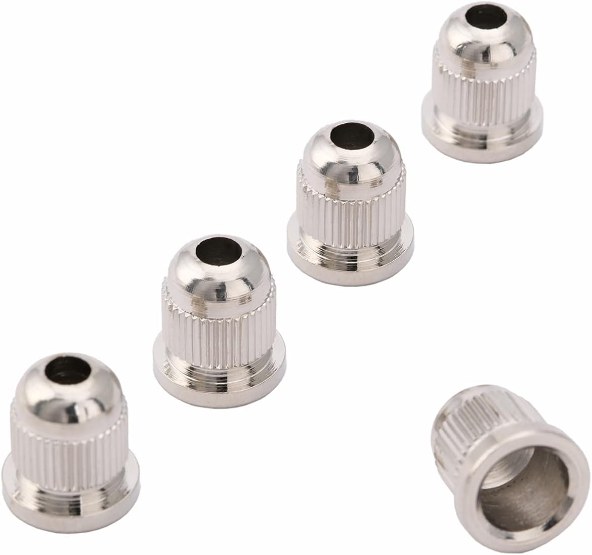 Musiclily Pro 13.2mm Steel Bass String Ferrules String Through Body for 4/5 String Electric Bass, Nickel (Set of 5)