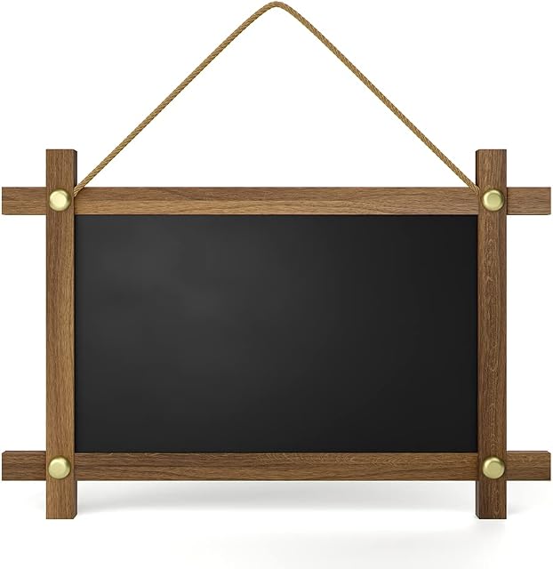 VersaChalk Magnetic Chalk boards with Frame (15x10 Industrial, Porcelain, Double Sided) Rustic Hanging Chalkboard Signs for Business, Bistro Kitchen, Menu, Sidewalk, Parties, Classroom, Wedding