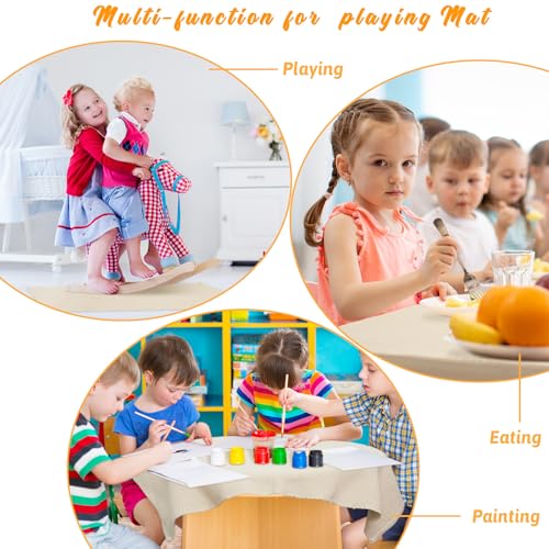VitalCozy 3 Pcs Montessori Mat Montessori Classroom Rug Materials Children Playing Mat Cotton Working Beige Toddler Rug for Room Nursery Kindergarten School Indoor (27 x 17 Inch) - Image 5