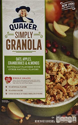 Quaker Simply Granola Cereal, Apple Cranberry Almond, 24.4 Oz
