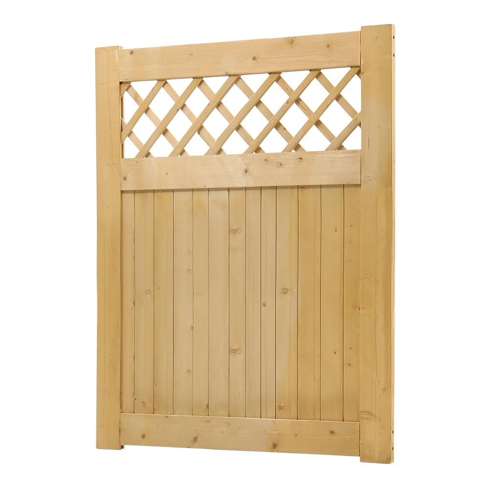INMOZATA Garden Gate Wooden Pedestrian Gate with Gate Lock and Hinge, 3ft Wide x 4ft High (90cm Wide*120cm High) — image 1
