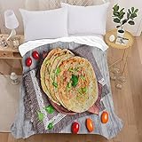 Himlaya Flanelldecke Kuscheldecke Fleecedecke 3D Kreative Mexiko Burrito Tortillas Gedruckte Flauschige Weich Warm Decke, Wohndecke, Sofadecke, TV-Decke, Tagesdecke (Farbe E,130x100cm)