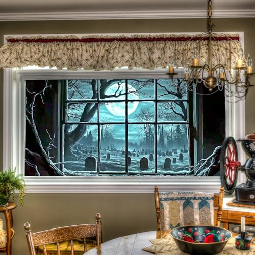 Film para ventana de Halloween estilo vitrales 39.3x17.7 in miniatura 1