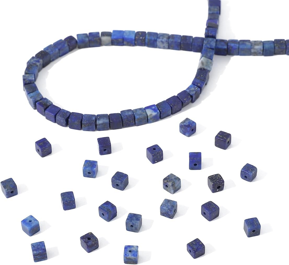 Natural Lapis Lazuli Square Stone Beads 4x4mm 85pcs Cube Loose Semi Gemstone Beads for Jewelry Making Design - Image 6
